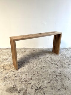 Custom Reclaimed Elm Wood Waterfall Console Table
