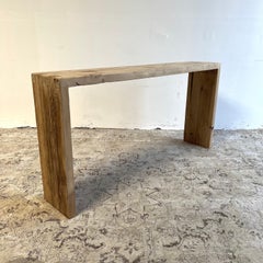 Custom Reclaimed Elm Wood Waterfall Console Table