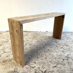 Custom Reclaimed Elm Wood Waterfall Console Table