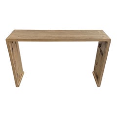 Custom Reclaimed Elm Wood Waterfall Console Table