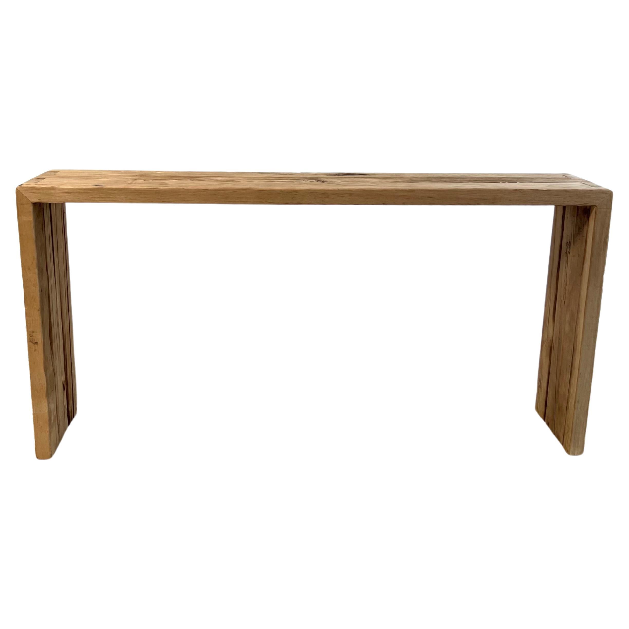 Industrial Reclaimed Wood and Metal Console Table For Sale at 1stDibs