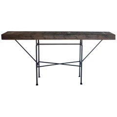 Custom Reclaimed Wood and Iron Buttress Console