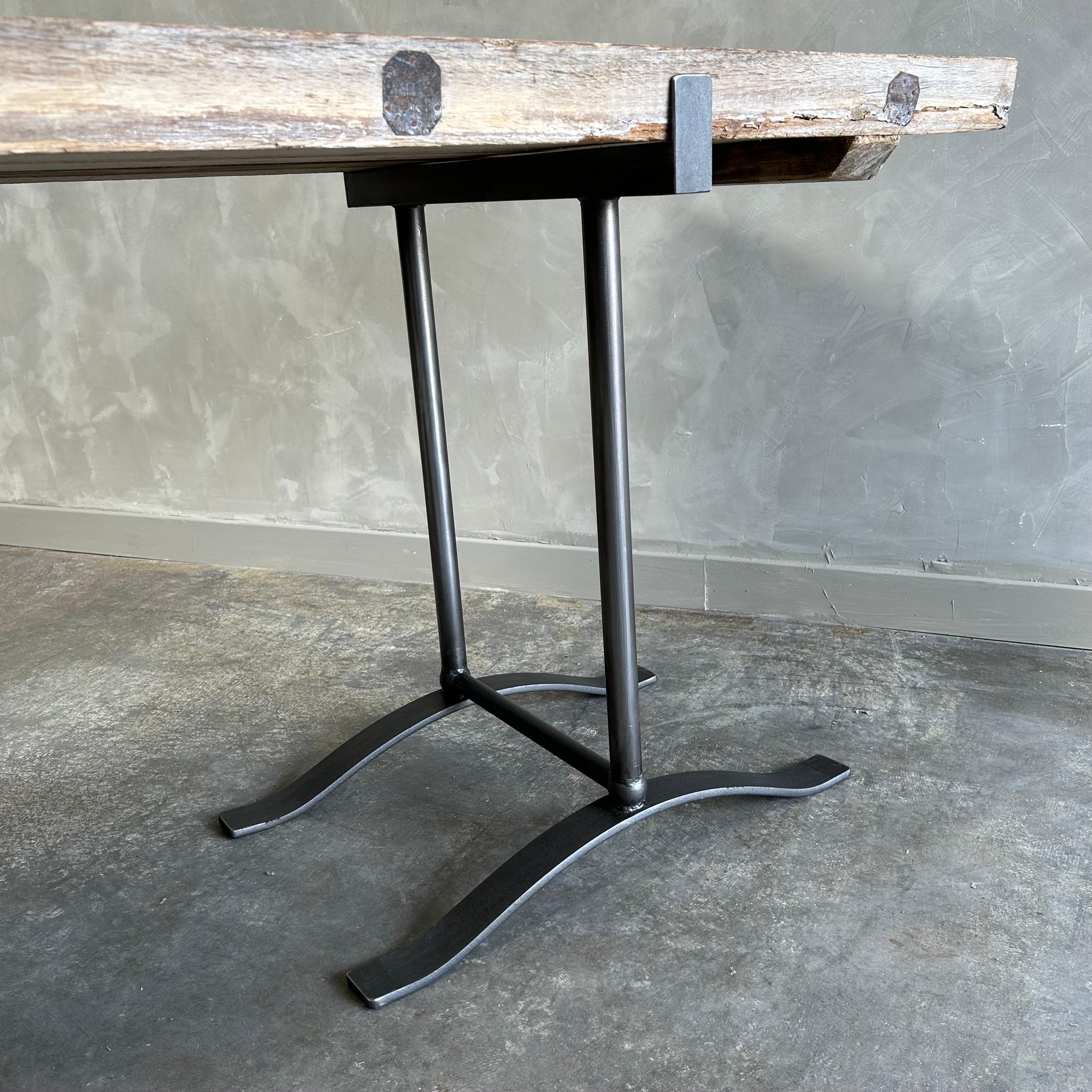 Custom Reclaimed Wood and Iron Console Table 6