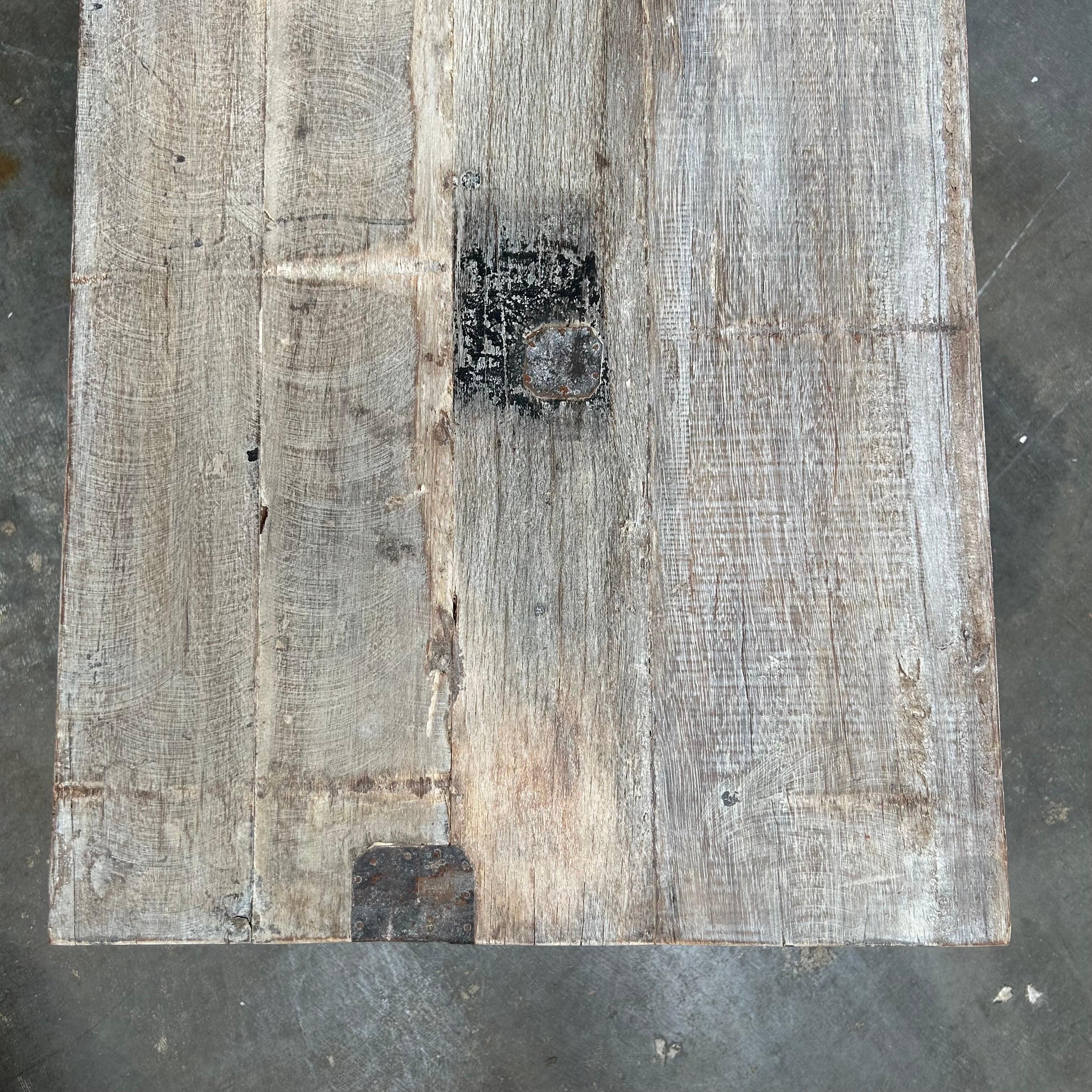 Custom Reclaimed Wood and Iron Console Table 3