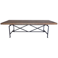 Dos Gallos Studio Custom Wood Table with Iron Base