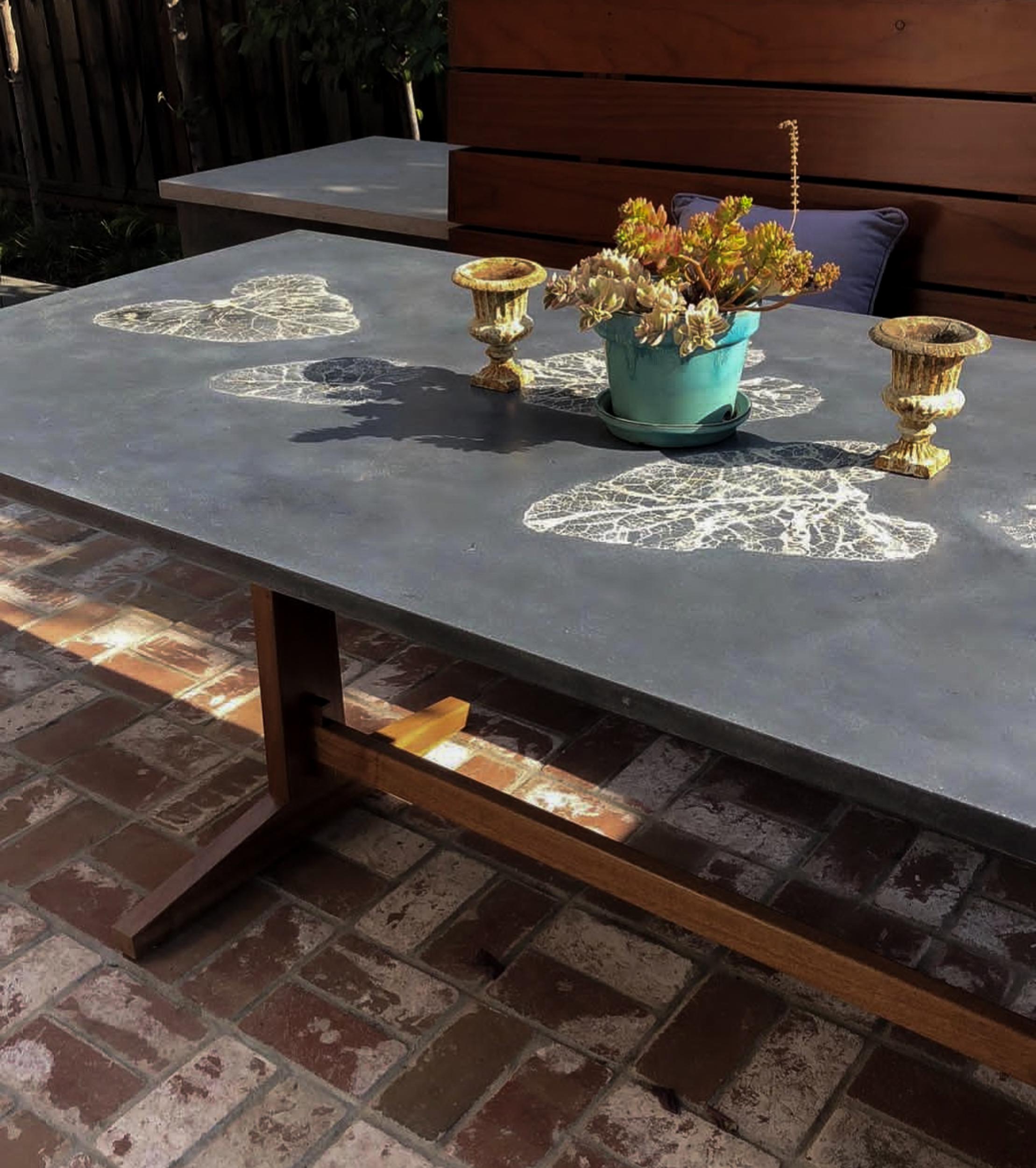 concrete table and bench