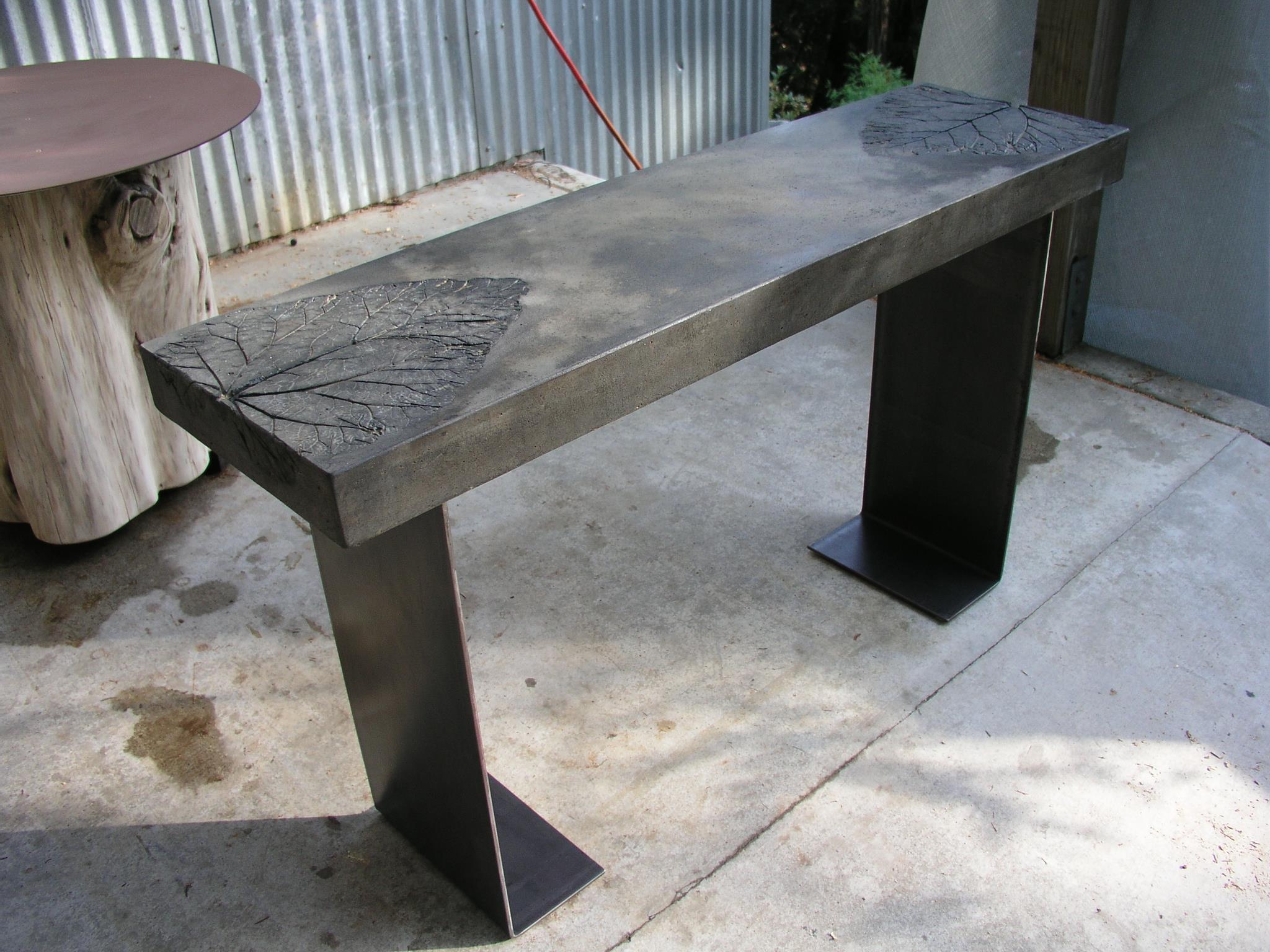 Modern Custom Rectangular Concrete Bench or Dining, Console, Coffee Table Tops For Sale