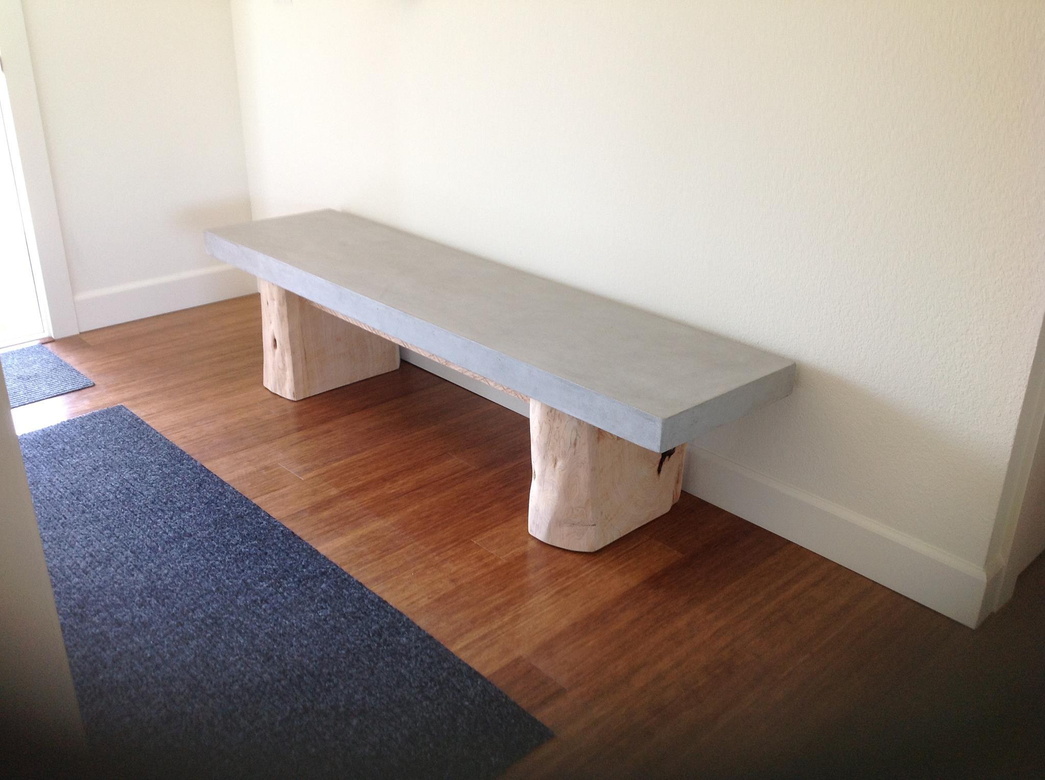 Cast Custom Rectangular Concrete Bench or Dining, Console, Coffee Table Tops For Sale