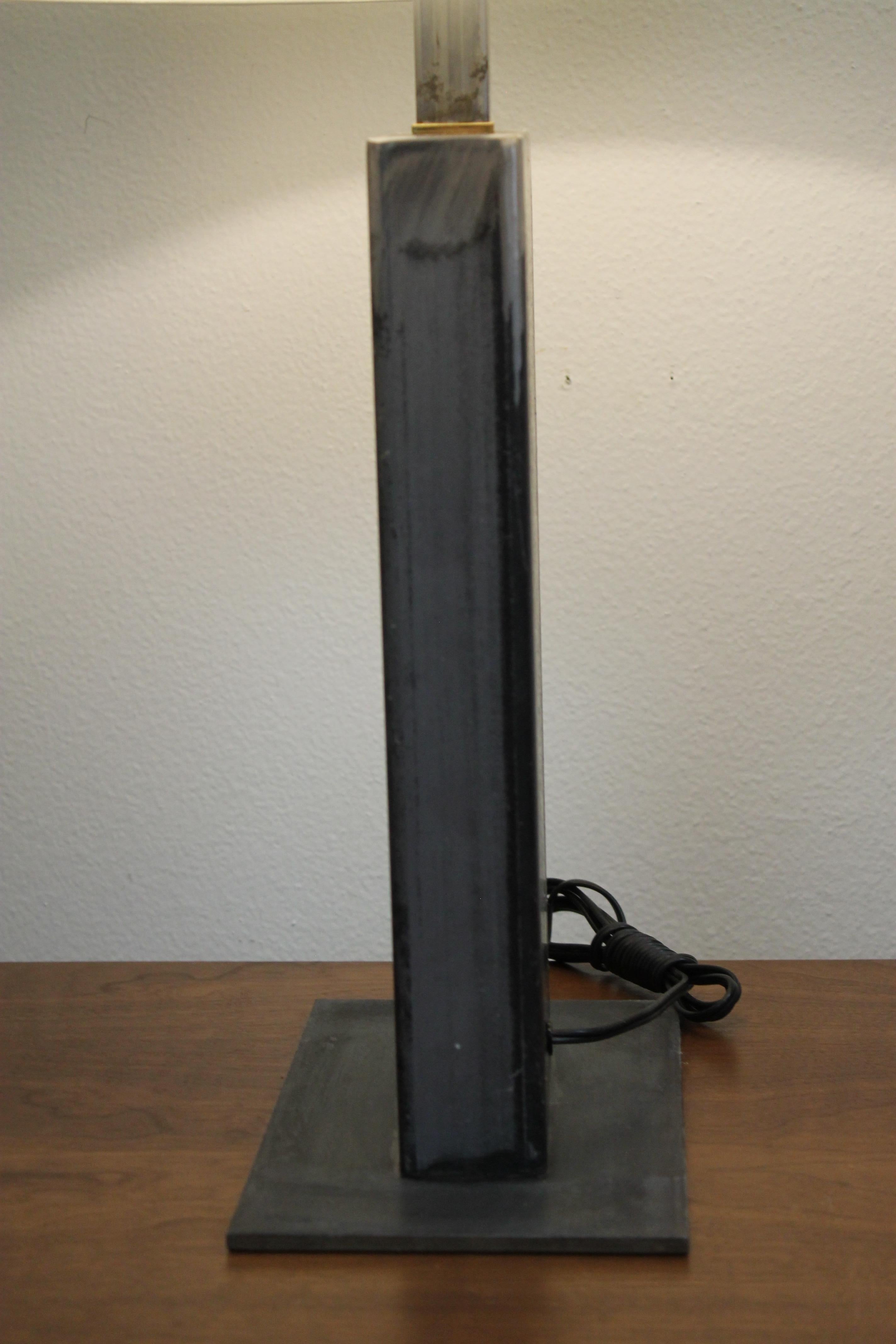 Contemporary Custom Rectangular Steel Table Lamp, Medium Version For Sale