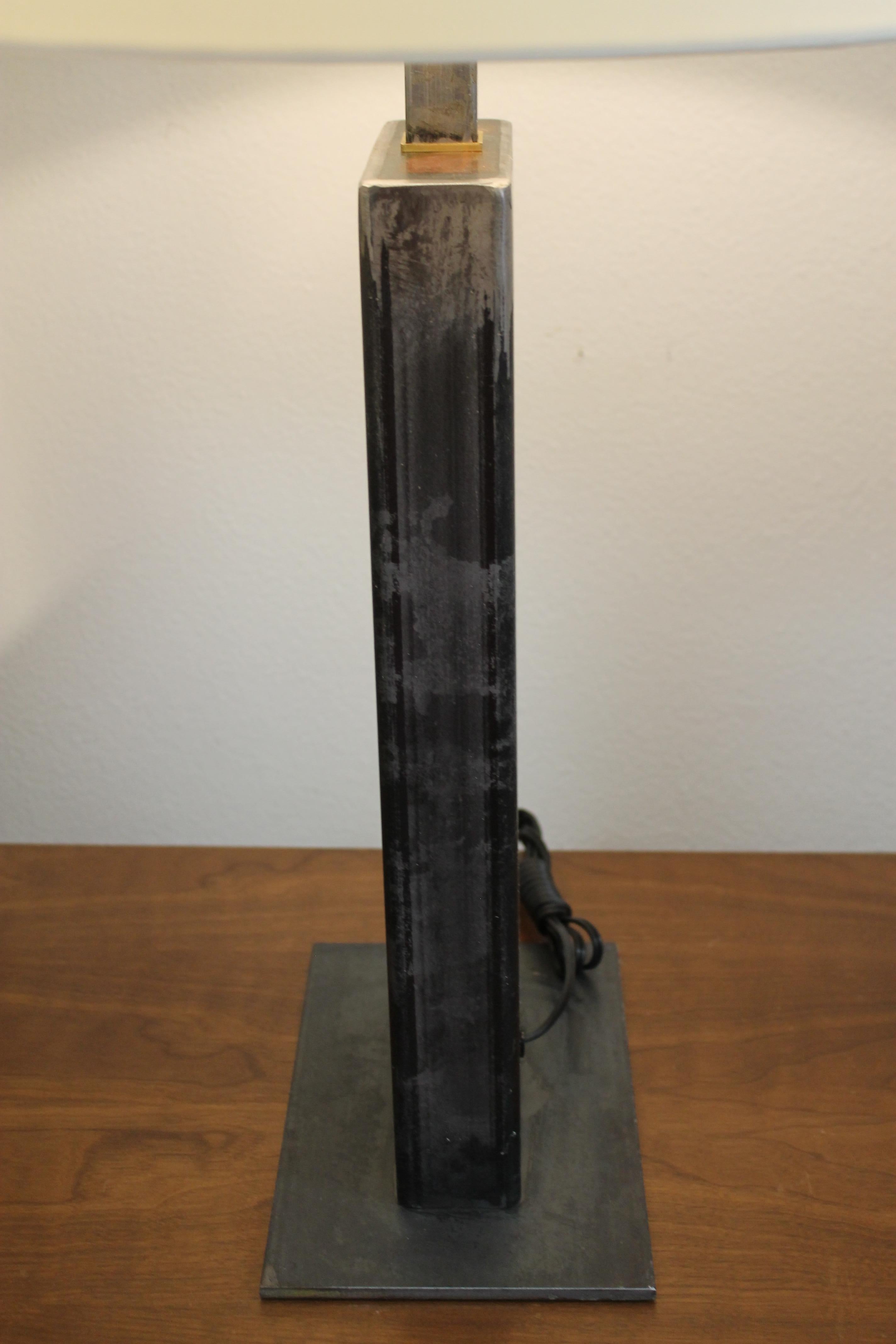 Custom Rectangular Steel Table Lamp, Large Version 1