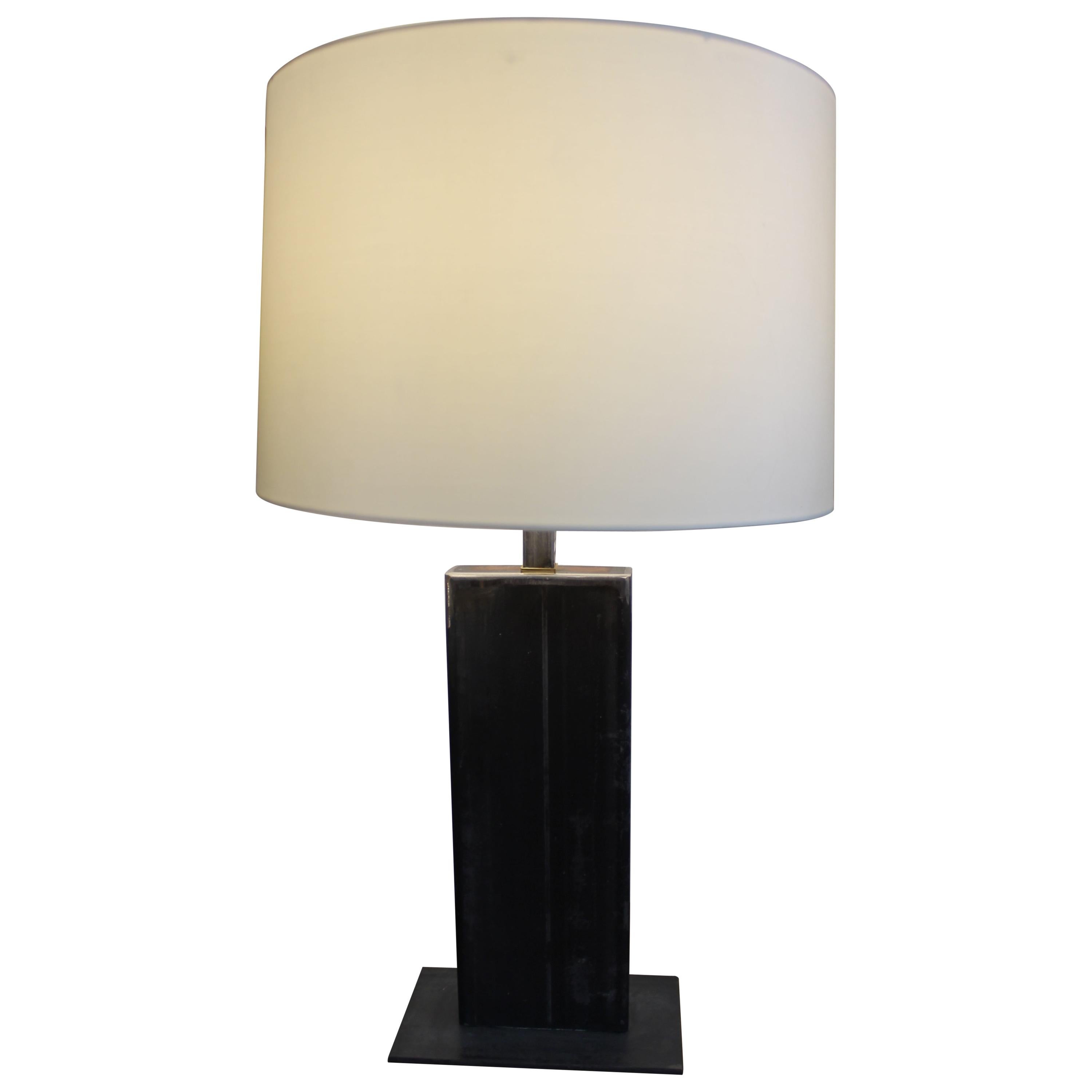 Custom Rectangular Steel Table Lamp, Large Version