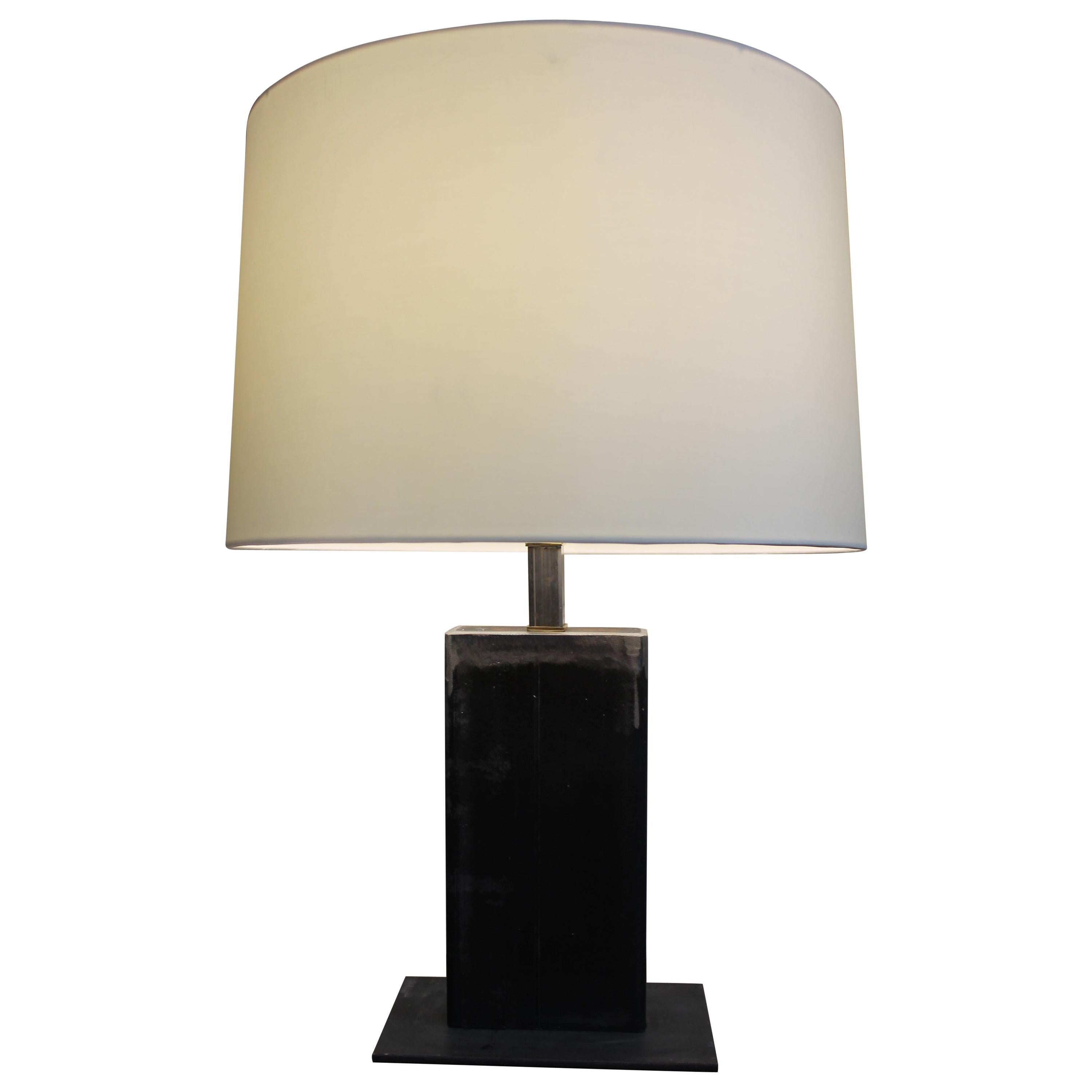 Custom Rectangular Steel Table Lamp, Small Version