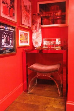 Custom Red Mirrored Parsons Console Table, from ANDY COHEN'S Personal Collection
