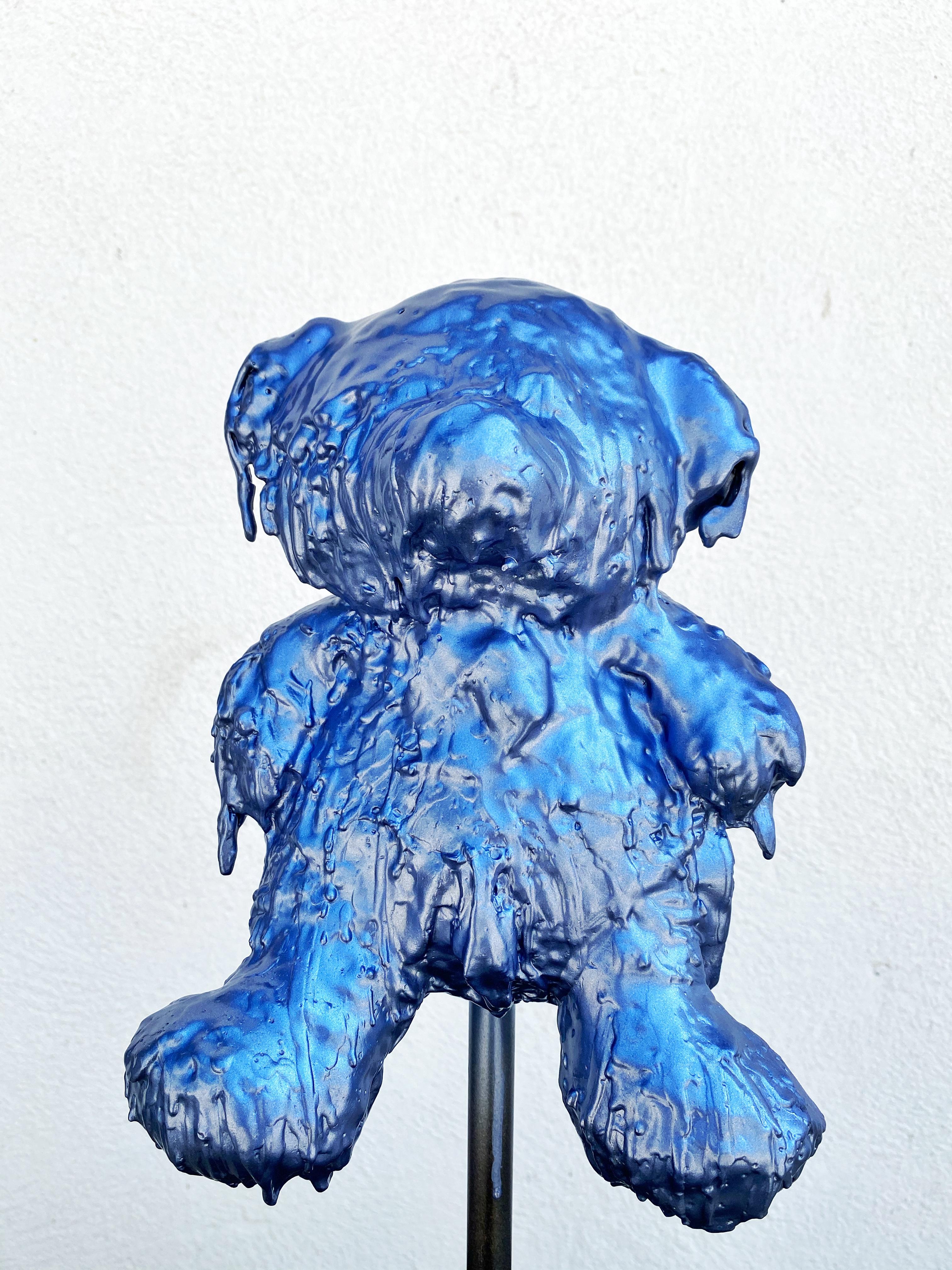 Custom Red Sculptural Bronze Teddy Bear, 21st Century by Mattia Biagi In New Condition For Sale In Culver City, CA
