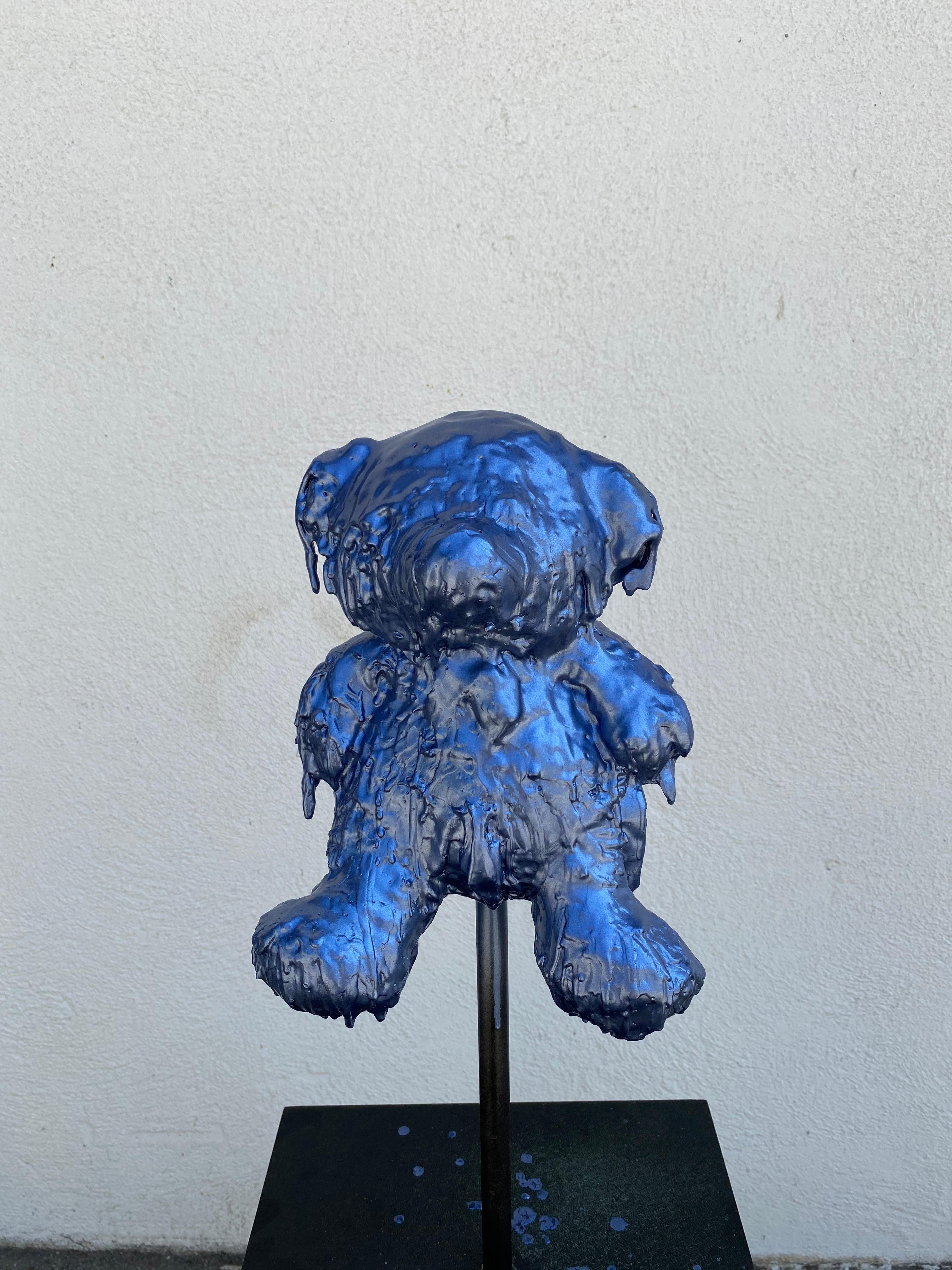 Maßgefertigter roter skulpturaler Teddybär aus Bronze von Mattia Biagi, 21. Jahrhundert im Angebot 2