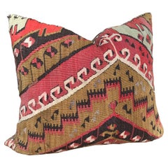 Vintage Custom Red 
Tan Kilim Pillow