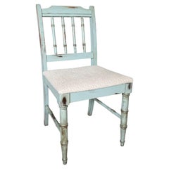 Custom Refinished Vintage Dixie Faux Bamboo Vanity Chair