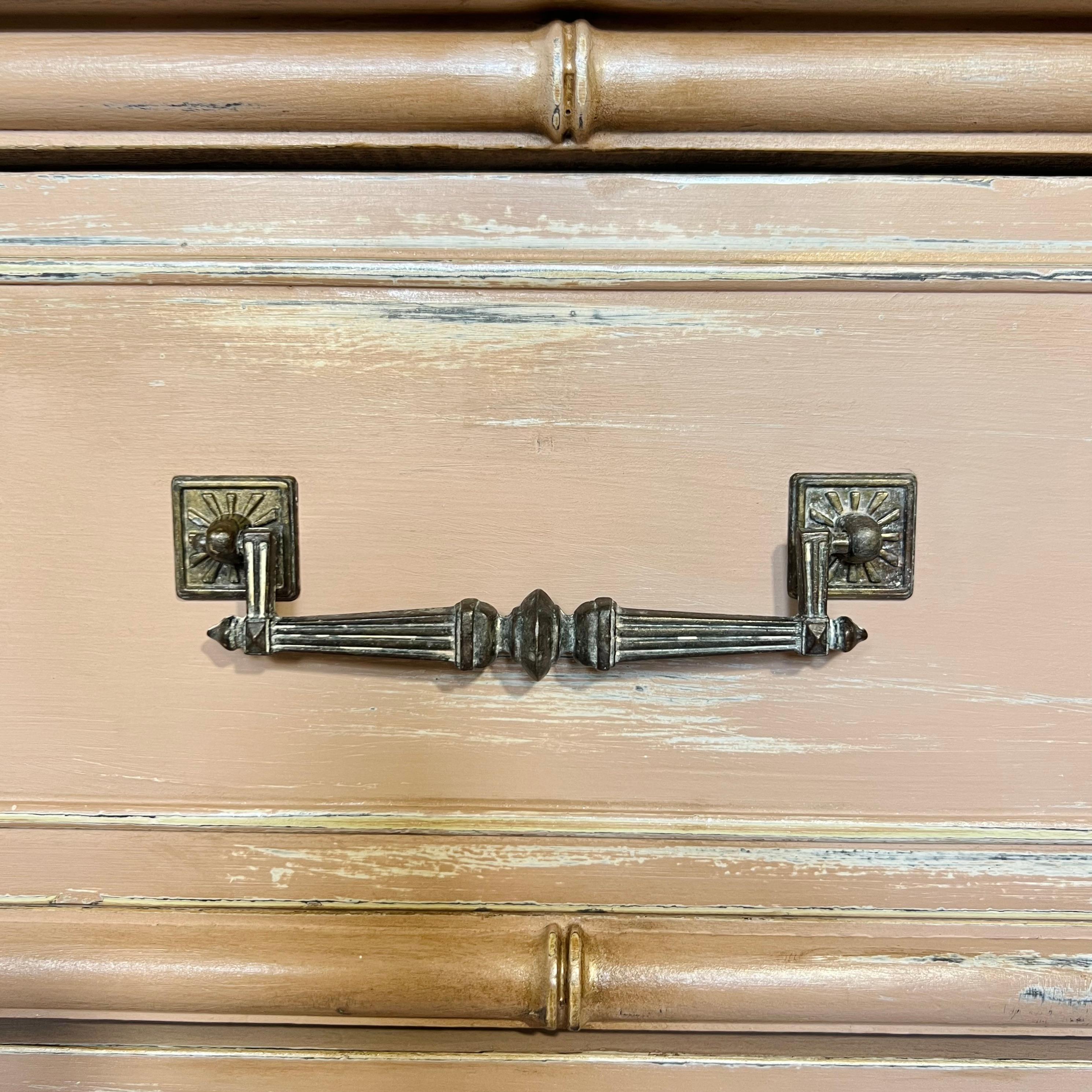 Commode Vintage en faux bambou Henry Link restaurée sur mesure 4