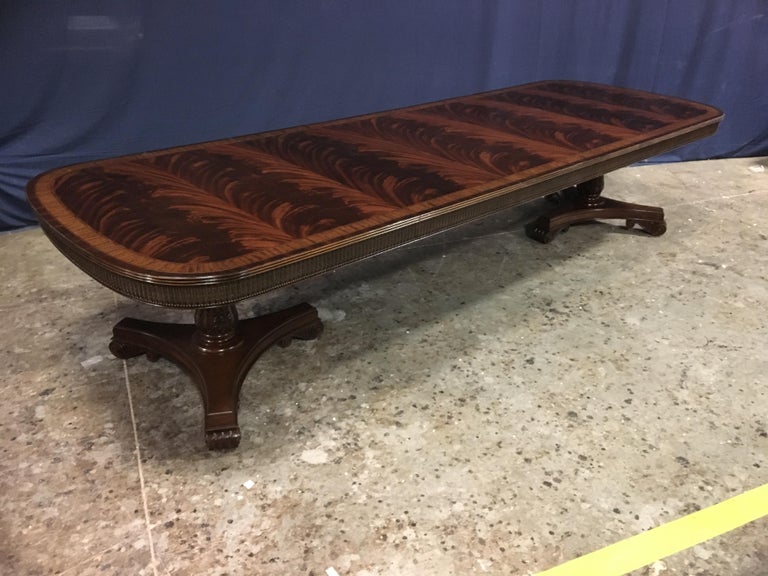Custom Regency Style Mahogany Dining Table by Leighton Hall For Sale 1