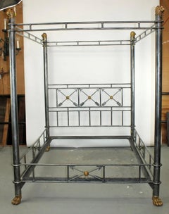 Custom Regency Style Metal and Brass Bed