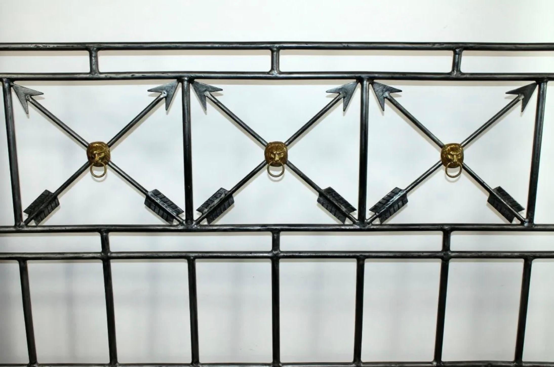 Custom Regency Style Metal and Brass Bed In Good Condition For Sale In New York, NY