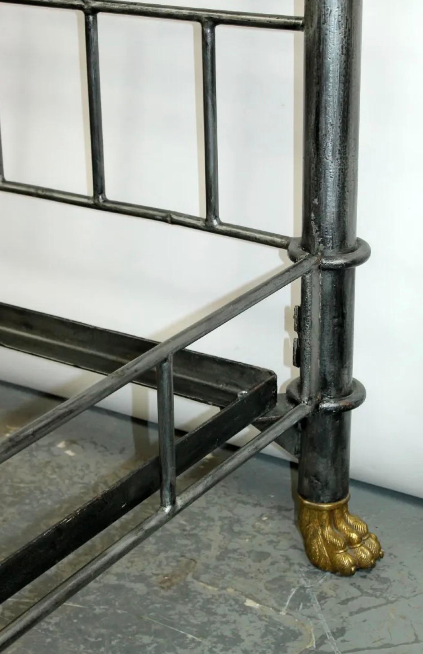 Custom Regency Style Metal and Brass Bed In Good Condition In New York, NY