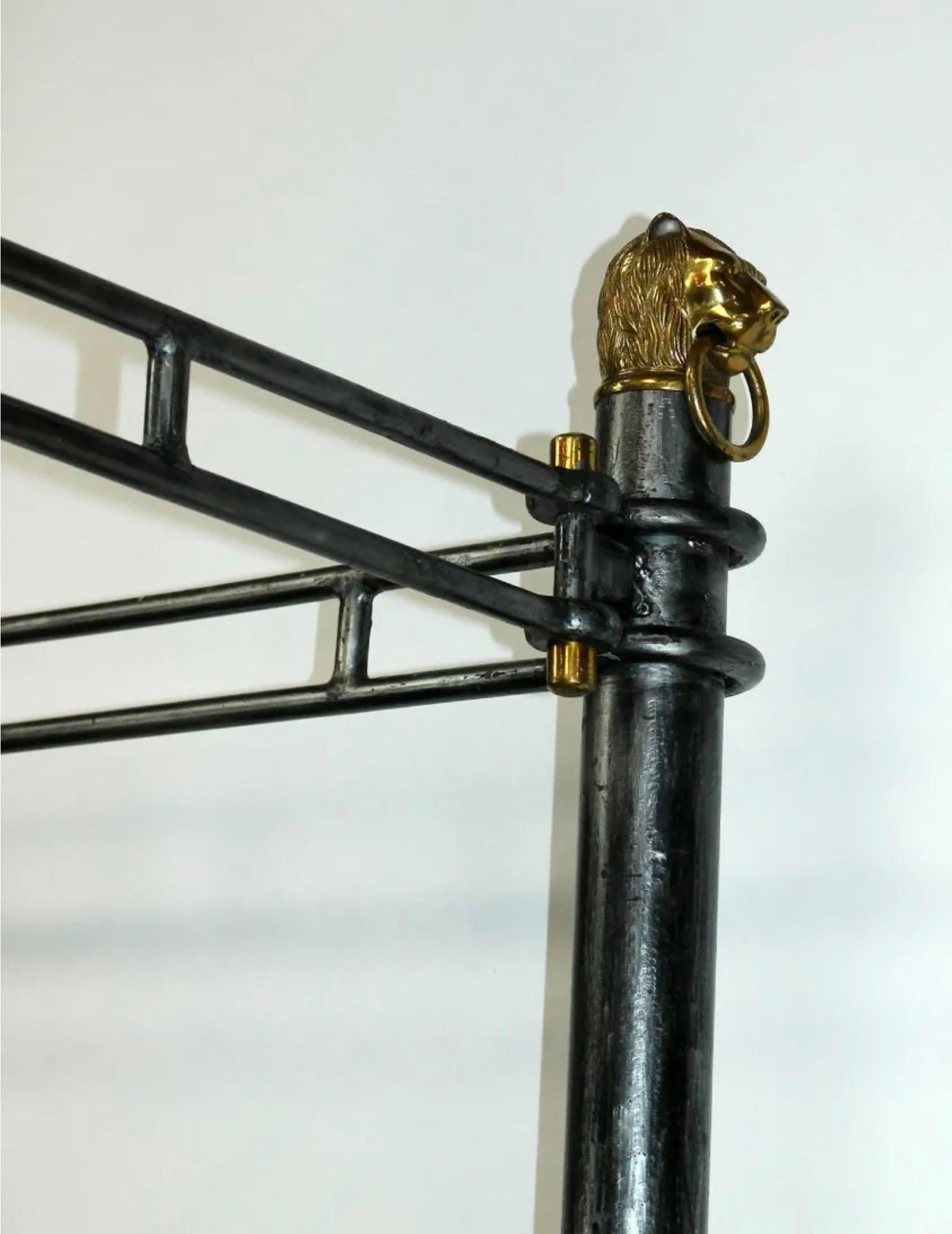 Contemporary Custom Regency Style Metal and Brass Bed