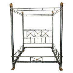 Custom Regency Style Metal and Brass Bed