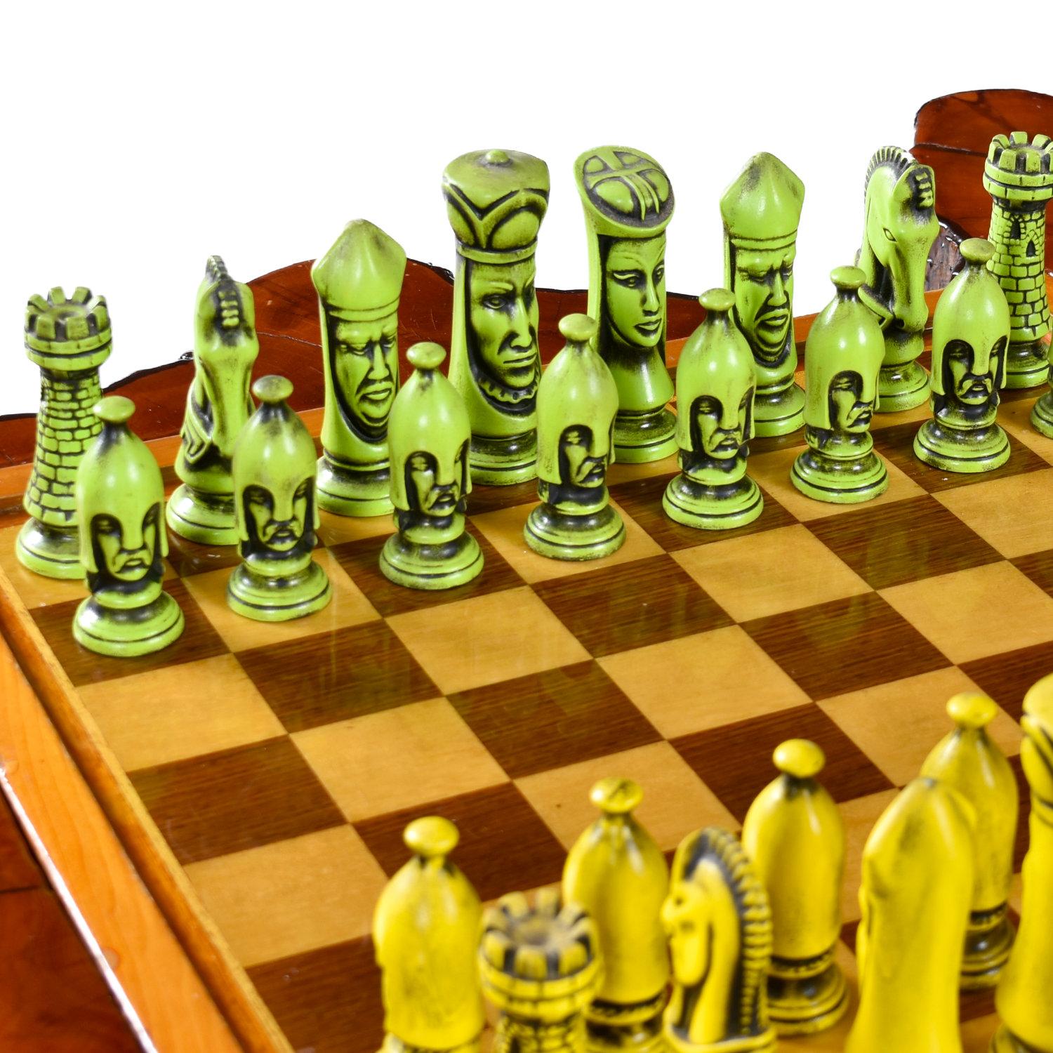 Custom Reversible Chess and Backgammon Live Edge Game Table on Tulip Base In Good Condition For Sale In Chattanooga, TN