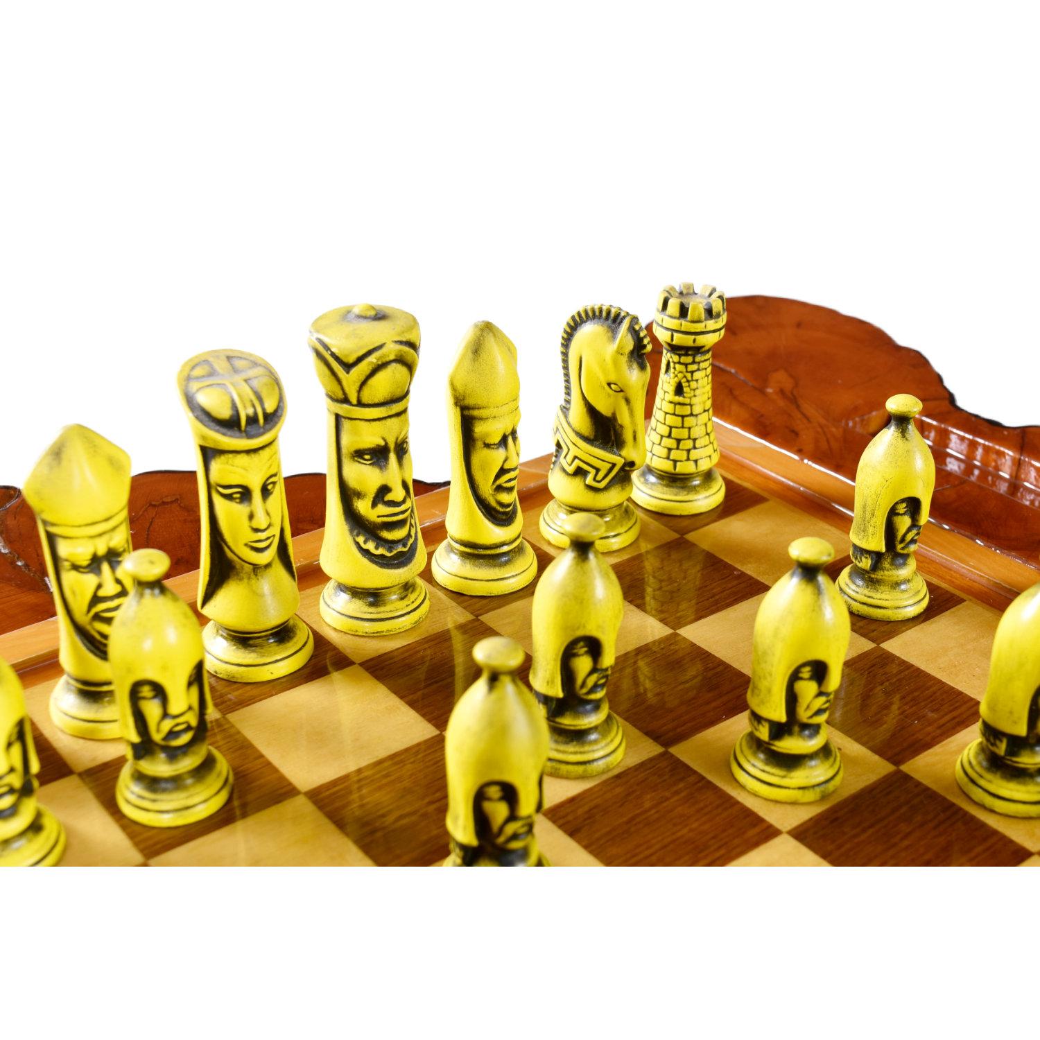 Custom Reversible Chess and Backgammon Live Edge Game Table on Tulip Base For Sale 3