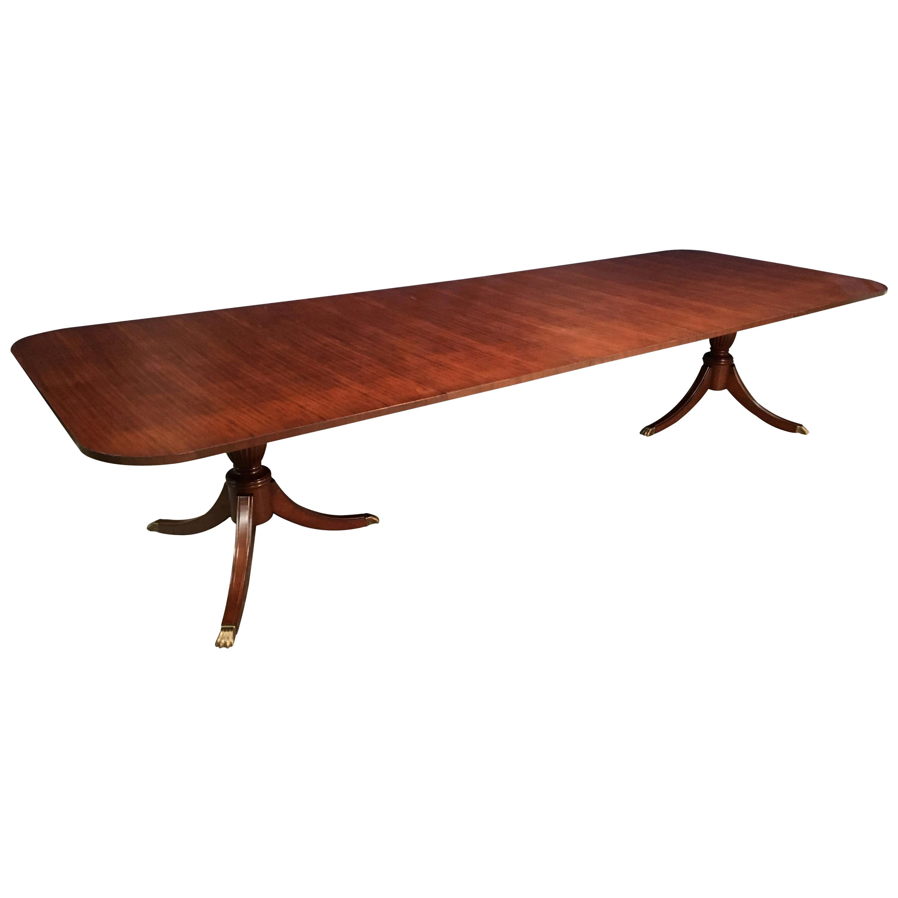 Custom Traditional Ribbon Mahogany Georgian Style Dining Table by Leighton Hall