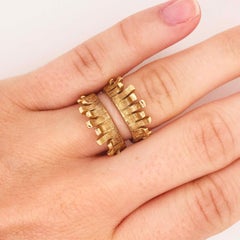 Custom Ring Enhancer 14 Karat Gold Organic, Ring Guard with Custom Texture
