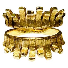 Custom Ring Guard 14 Karat Yellow Gold Organic Ring Enhancer with Custom Texture