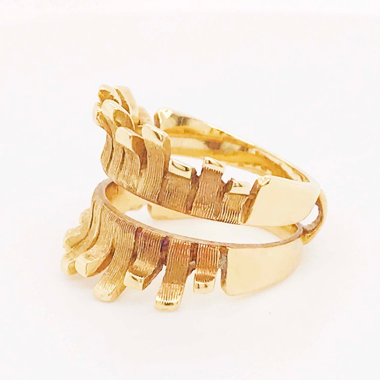 Custom Ring Guard 14 Karat Yellow Gold Organic Ring Enhancer with