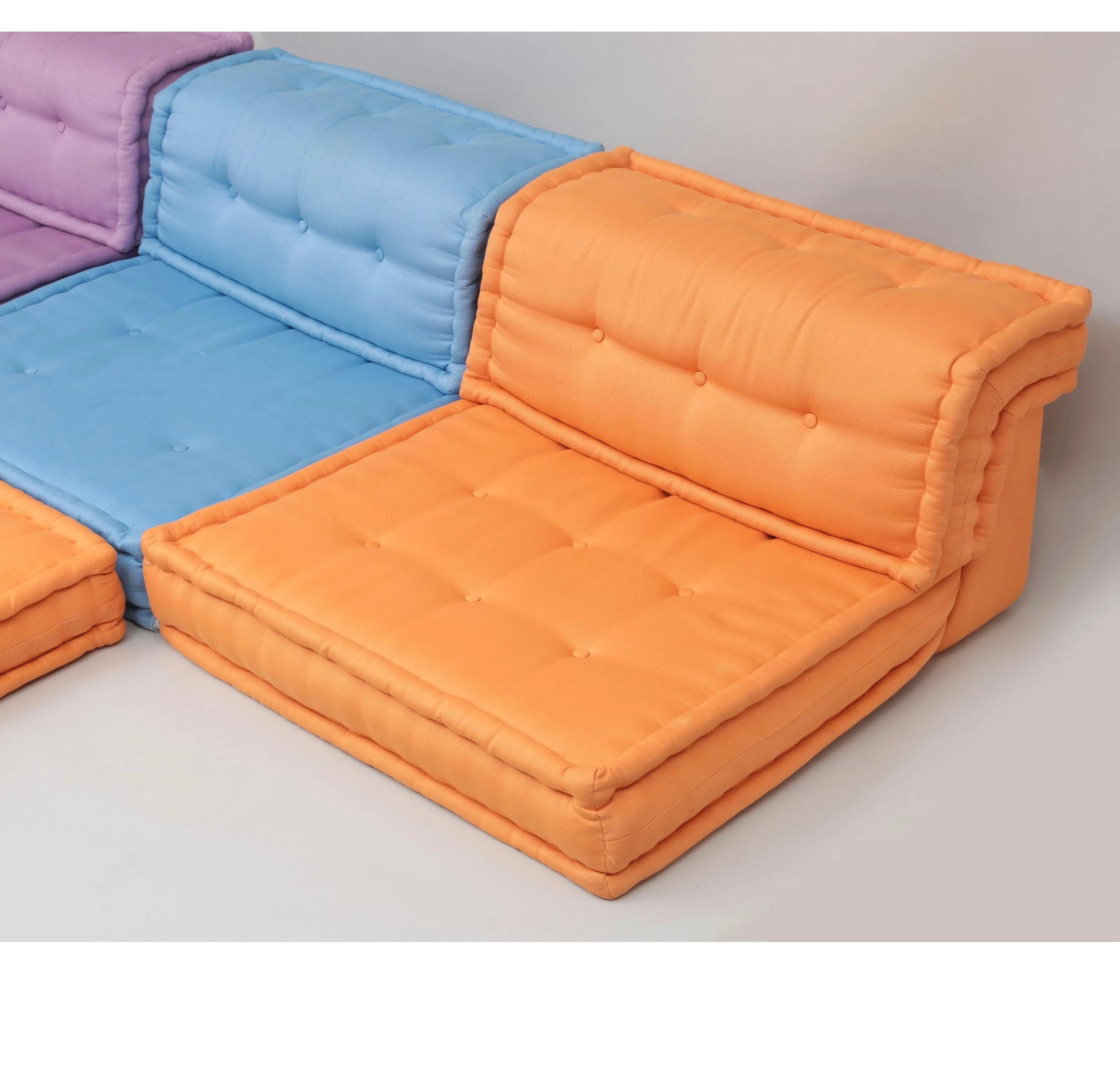 Italian Custom Roche Bobois Mah Jong Orange Lounge Chair Set, Hans Hopfer, Italy For Sale