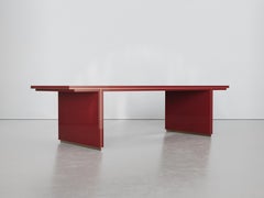Róisín Lafferty Stiletto Dining Table, Burgundy Red Lacquer & Brass Inlay