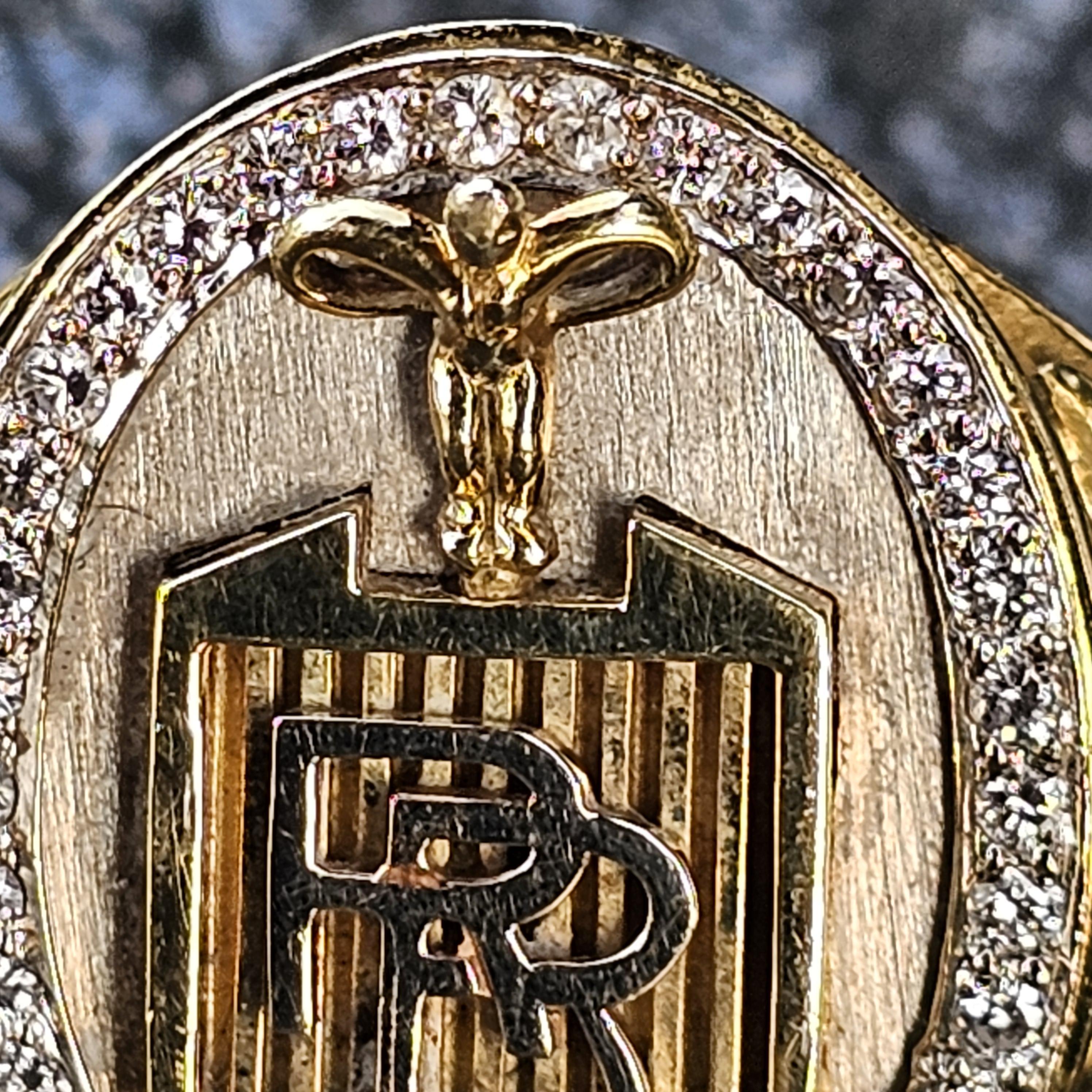 Custom Rolls Royce Car Diamond Mens ring 18k Yellow White Gold sz 12.5 17.3g 3D For Sale 1