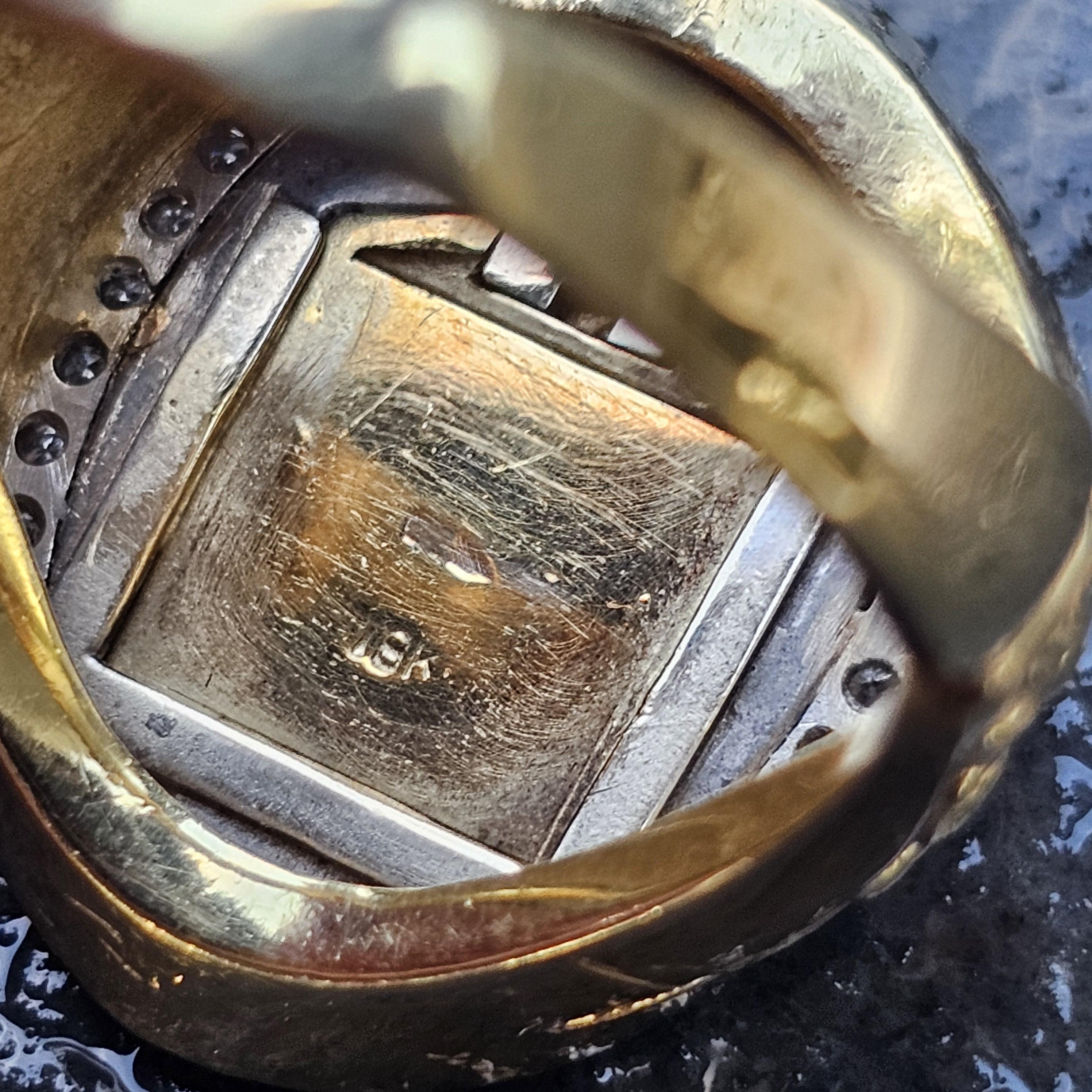 Custom Rolls Royce Car Diamond Mens ring 18k Yellow White Gold sz 12.5 17.3g 3D For Sale 2