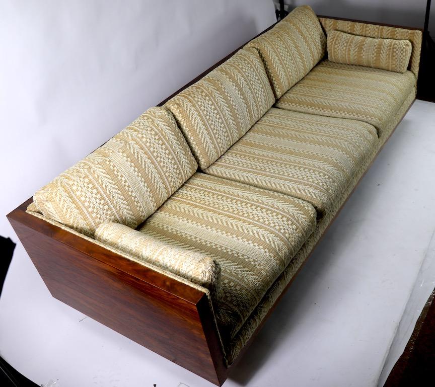 Custom Rosewood Box Sofa by Carlton After Milo Baughman 1