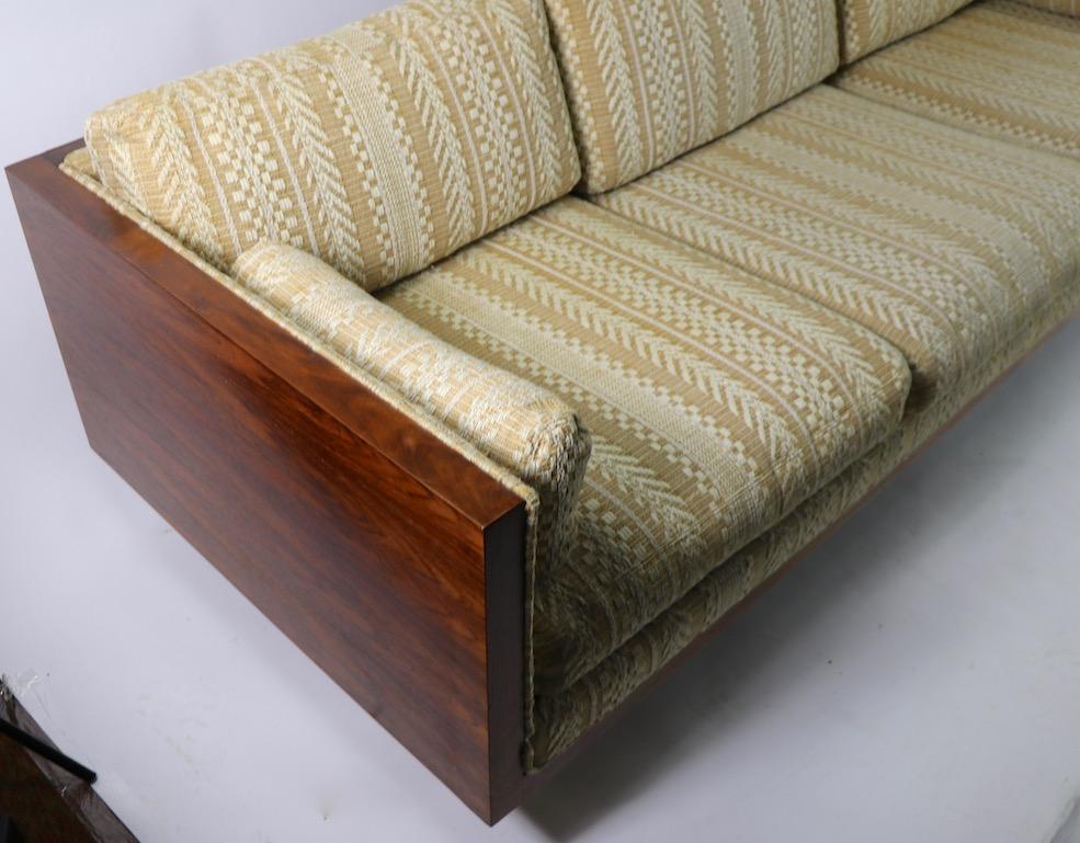 Custom Rosewood Box Sofa by Carlton After Milo Baughman 2