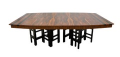 Custom Rosewood Dining Table w/ Geometric Base