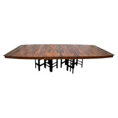 Custom Rosewood Dining Table w/ Geometric Base