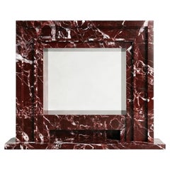 Custom Rosso Levanto Burgundy Marble Fireplace Mantel - Bespoke Mantel