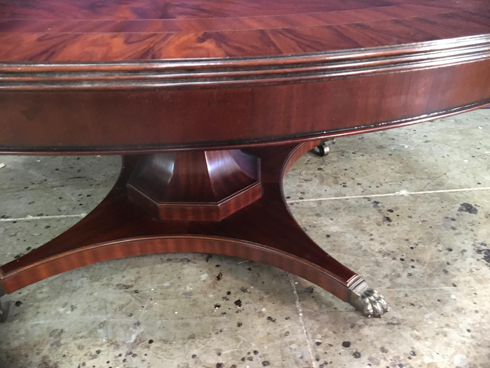 Custom Round Mahogany Transitional Dining Table by Leighton Hall 1