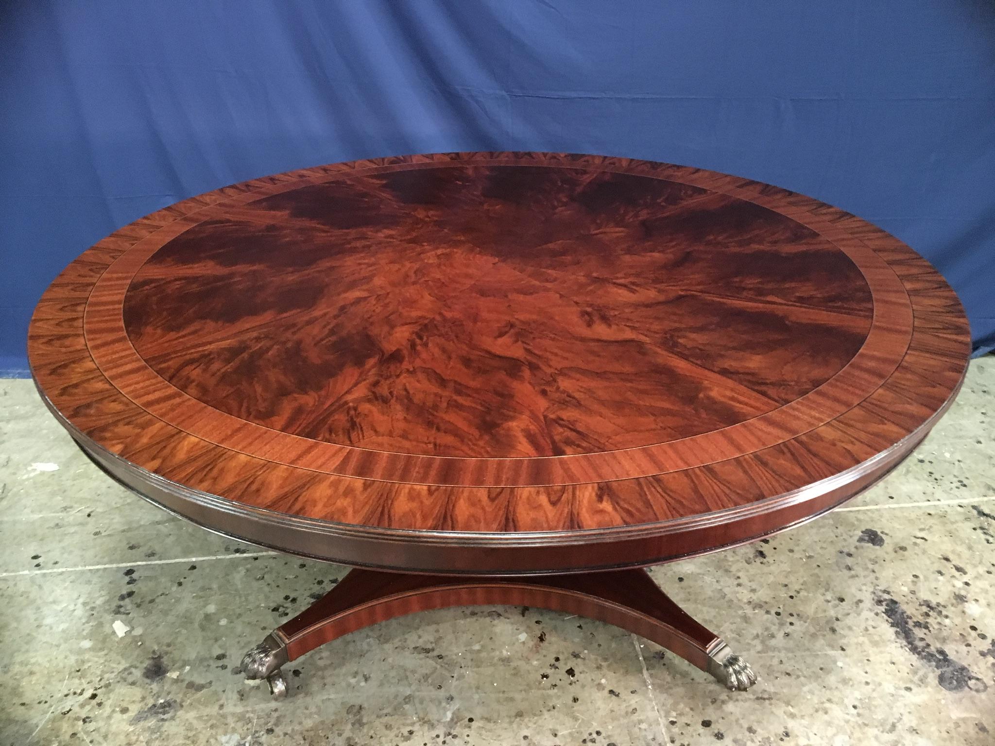 Georgian Custom Round Mahogany Transitional Dining Table by Leighton Hall