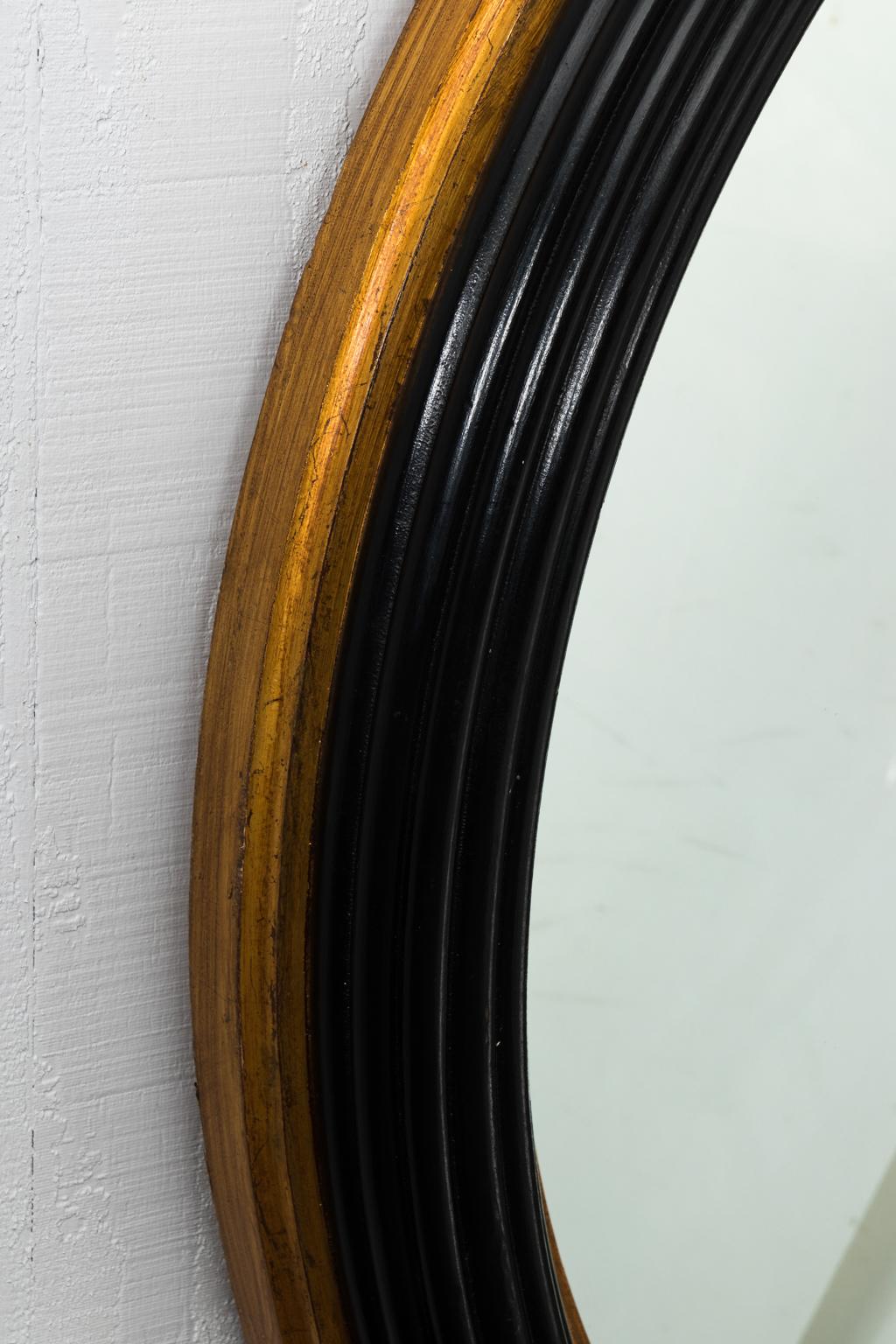 Custom Round Black Mahogany Gold Gilded Mirror 2