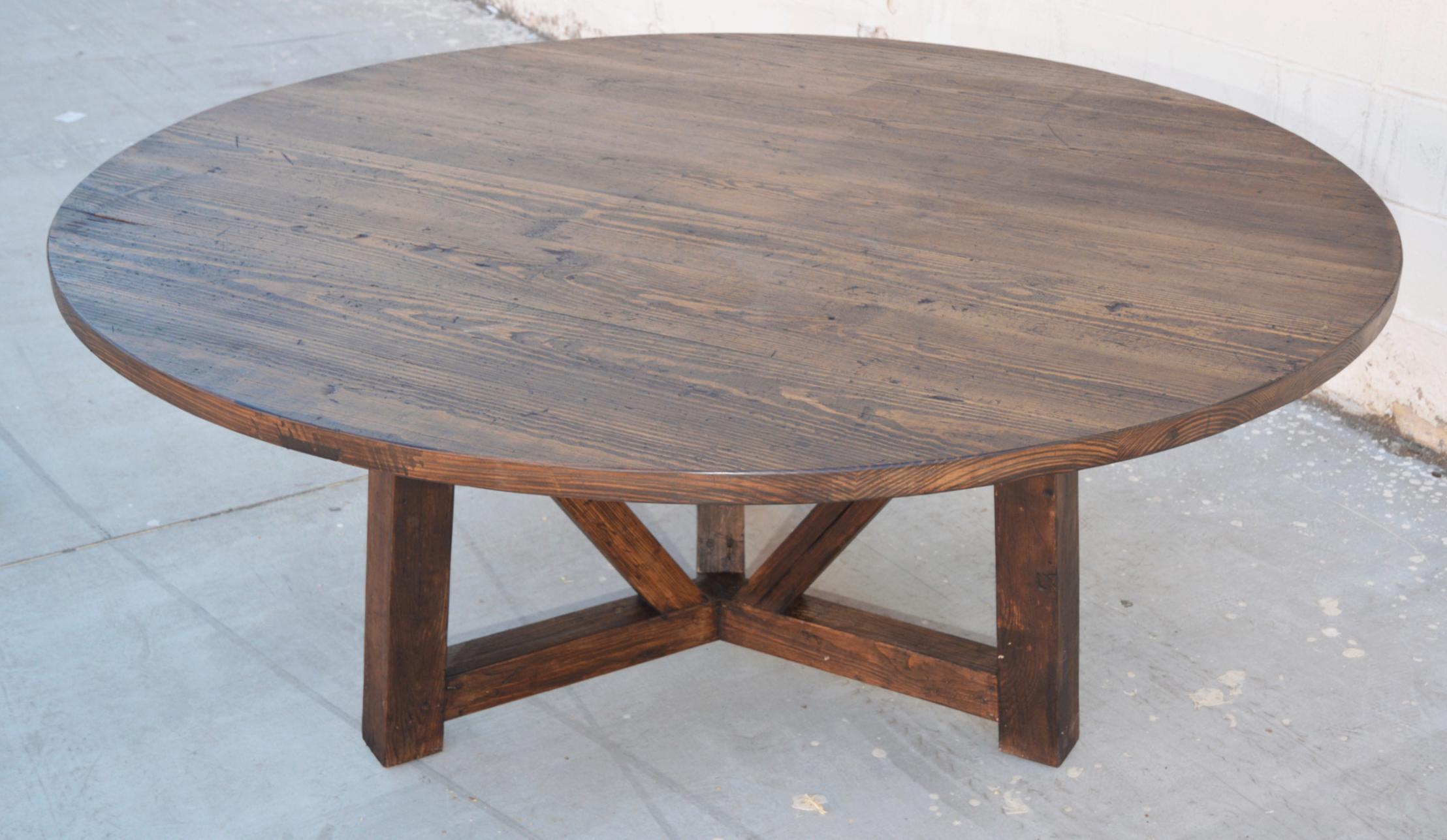 This reclaimed pine dining table is seen here in a 66