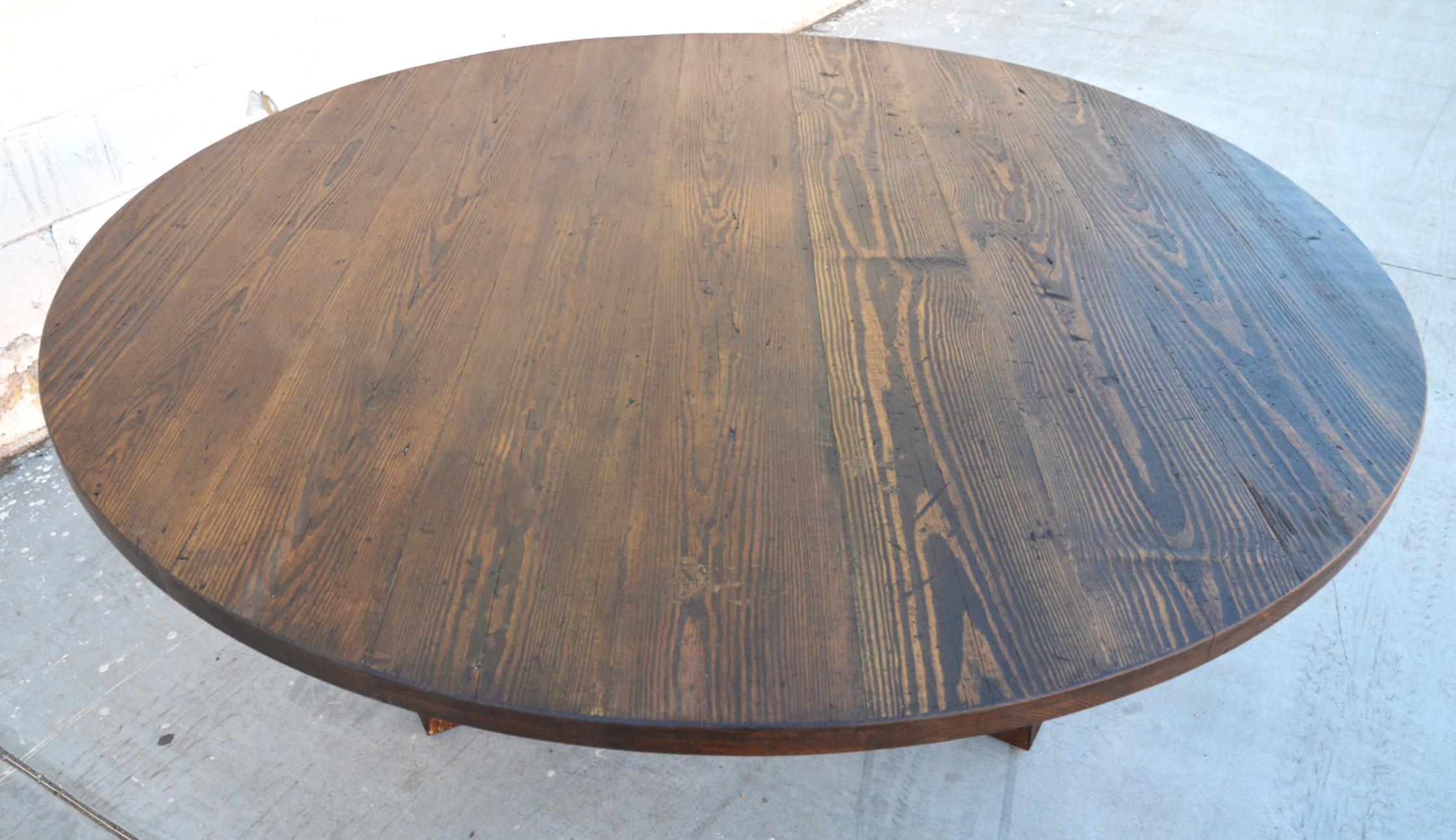 antique round pine table