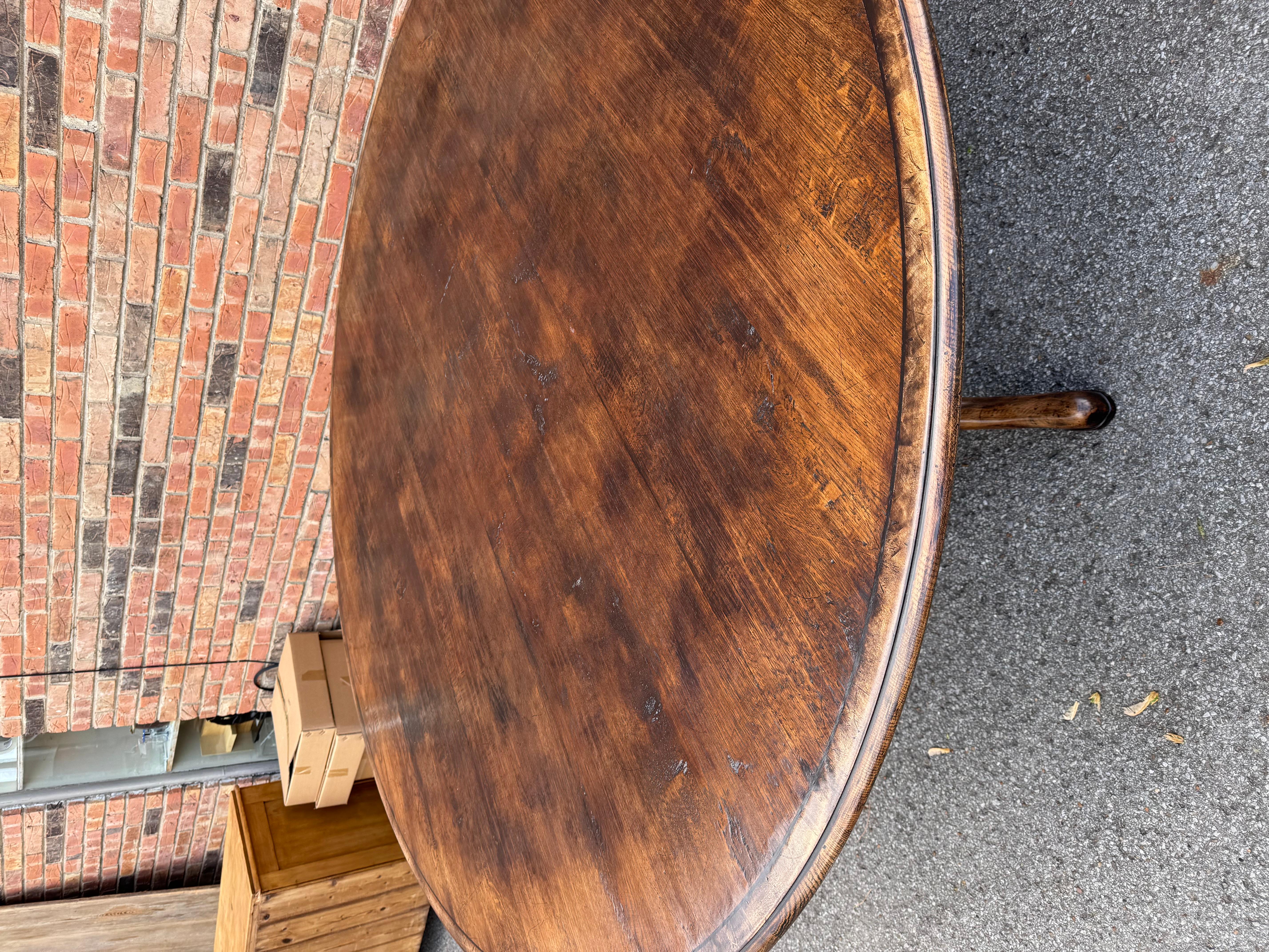 Wood Custom Round English Dining Table For Sale