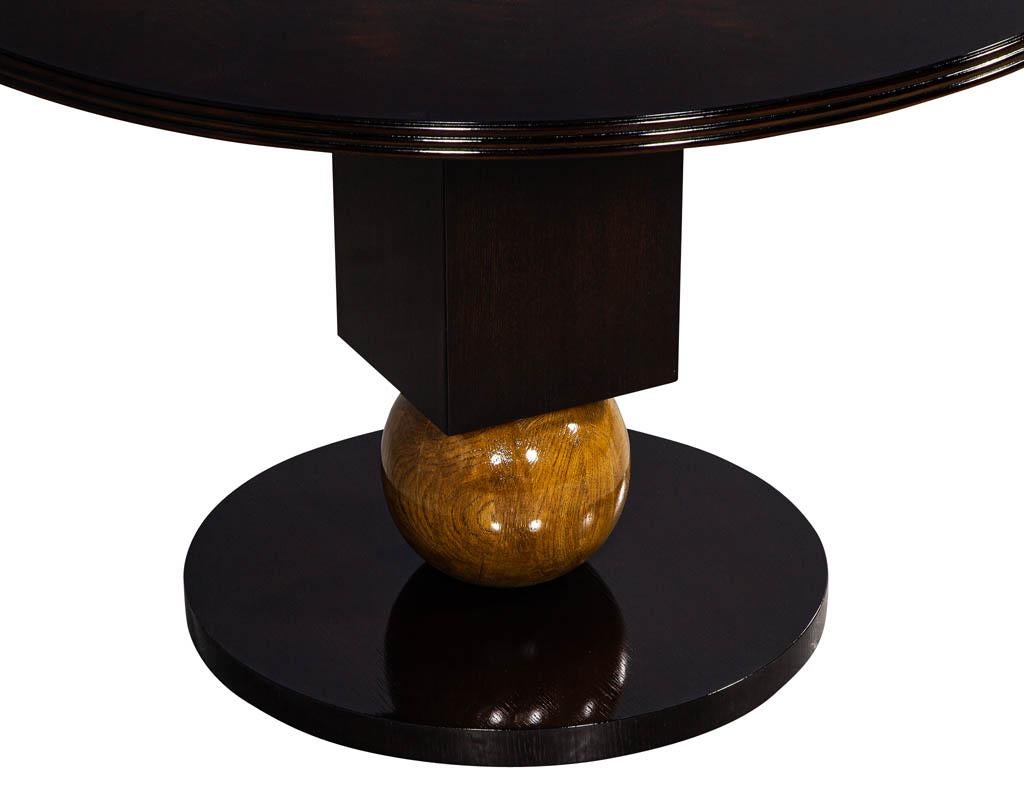 Custom Round Mahogany Pivot Foyer Center Table by Carrocel 4